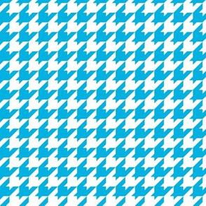 Houndstooth Pattern - Cerulean and White