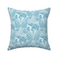 Best friends are family, elephant and bunny, baby blue peaceful forest