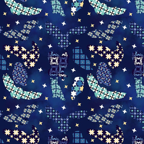 Starry Night Owl Patchwork