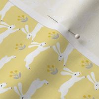 SMALL rabbit // spring yellow pastel spring nursery fabric easter rabbit easter spring fabrics