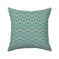 DAMASK FLORAL MOTIF BLUE