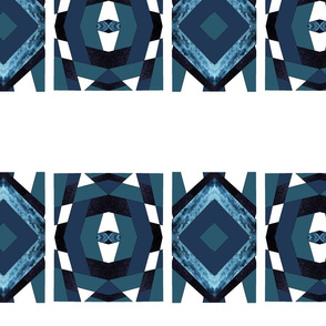 Aztec,Boho style blue and white pattern decor