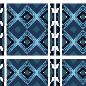 Blue geometric ,mosaic,boho pattern 