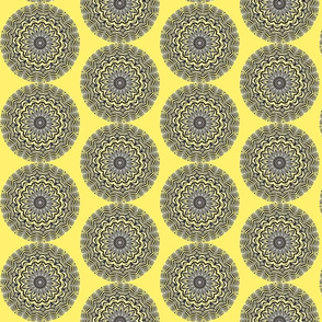 Yellow and Gray - Zebra Circle Mandalas