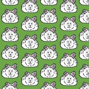 Rabbits_ Grey Spots  - Floofy - GREEN