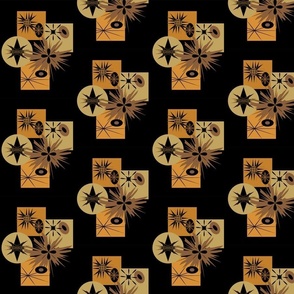 Brown & Gold on Black__Starburst_4.5x6