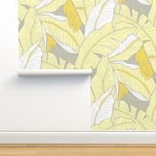 Tropical Banana Grove-yellow-white