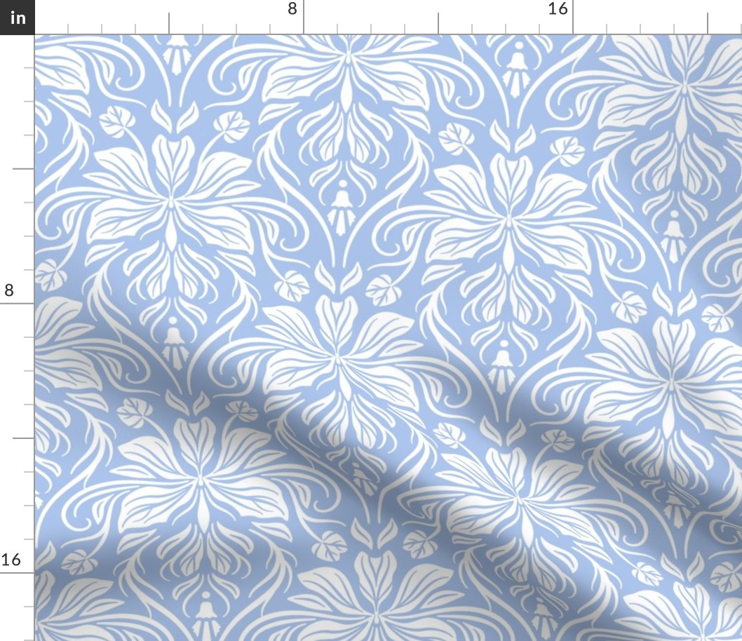 Bauhinia Damask - Blue