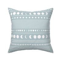 Trust the universe moon phase mudcloth stars and abstract dots nursery moody light blue LARGE
