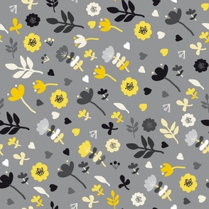 Scandi windy flowers in Pantone 2021 Large scale