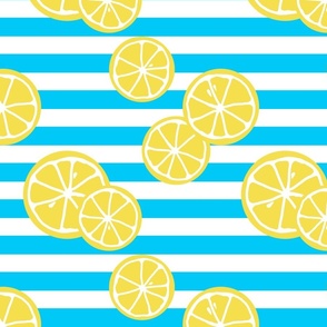 lemons blue white stripes