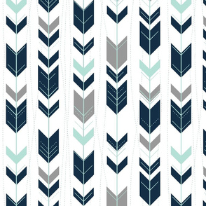 Arrows // Mandy navy, grey and mint