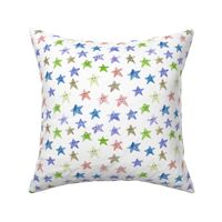 sleeping smiling stars - watercolor starry dreamy pattern for modern sweet nursery kids baby - sute night sky a060