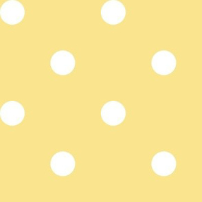Polka Dot Spots white on lemon - medium scale
