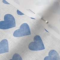 Hearts Stamp Blue Linen