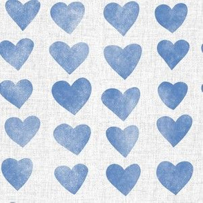 Hearts Stamp Blue Linen