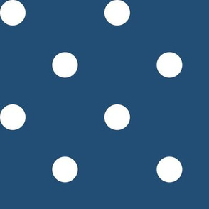 Polka Dot Spots white on navy - medium scale