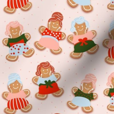 Retro Gingerbread Cookies - Pink