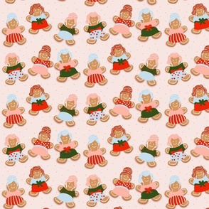 Retro Gingerbread Cookies - Pink