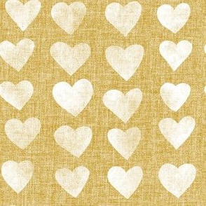 Hearts Stamp Golden Linen