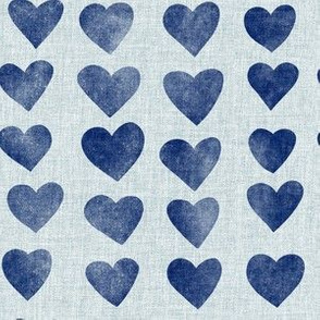 Hearts Stamp Ocean Blue
