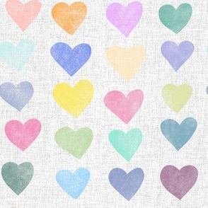 Hearts Stamp Pastel Linen