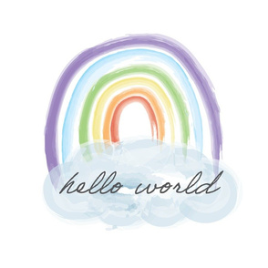 hello world rainbow  lovey