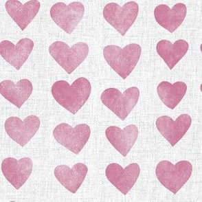 Hearts Stamp Pink Linen