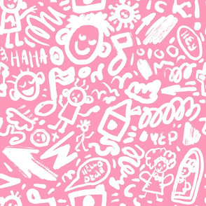 Pencils (white on pink) - large version