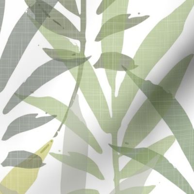 foliage - hand-drawn tropical leaves - shades of green