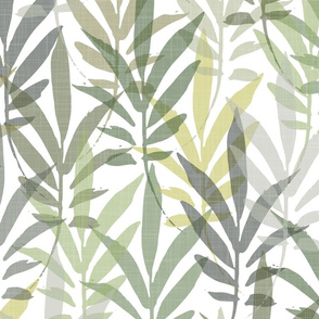 foliage - hand-drawn tropical leaves - shades of green