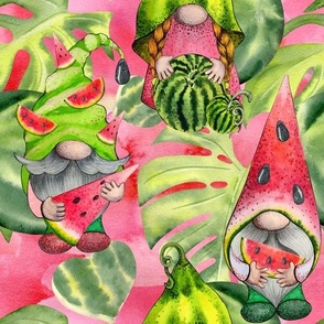 watercolor gnomes 4 flwrht