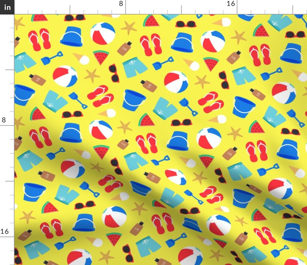 fun in the sun - beach / pool time fabric - yellow - LAD21