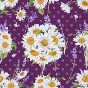 chamomile lavender garden flowers coordinate gnomes dark purple flwrht