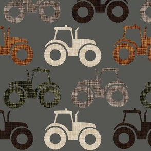 tractors: hull, 13-2, mud, brown, green olive, umber