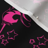 Hot Pink Unicorns with Stars Fabric