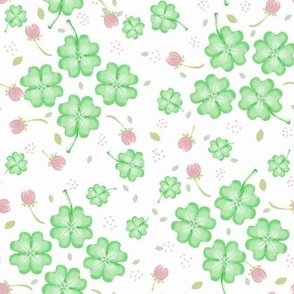 Shamrocks And Pink Clovers