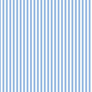 Small Pale Cerulean Bengal Stripe Pattern Vertical in White