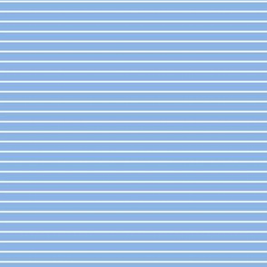 Small Pale Cerulean Pin Stripe Pattern Horizontal in White