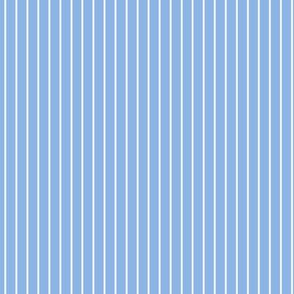 Small Pale Cerulean Pin Stripe Pattern Vertical in White