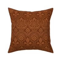 LARGE Damask 25 in copper-brown