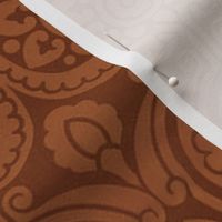 LARGE Damask 25 in copper-brown