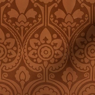 LARGE Damask 25 in copper-brown