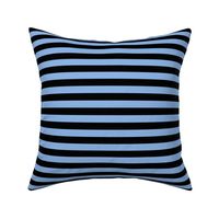 Pale Cerulean Awning Stripe Pattern Horizontal in Black