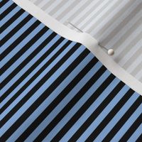 Small Pale Cerulean Bengal Stripe Pattern Horizontal in Black