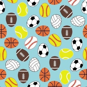 sports Easter eggs fabric - kids easter fabric -light blue