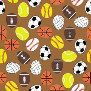 sports Easter eggs fabric - kids easter fabric -brown