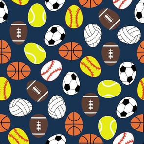 sports Easter eggs fabric - kids easter fabric -navy