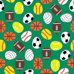 sports Easter eggs fabric - kids easter fabric -green
