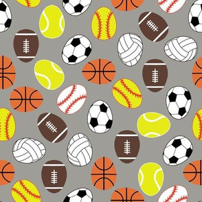 sports Easter eggs fabric - kids easter fabric -grey